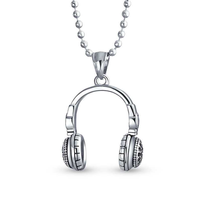 Main Image 1 of Men's Headphones Pendant in Stainless Steel - 20"