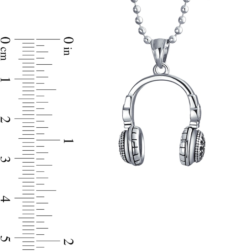Main Image 4 of Men's Headphones Pendant in Stainless Steel - 20"