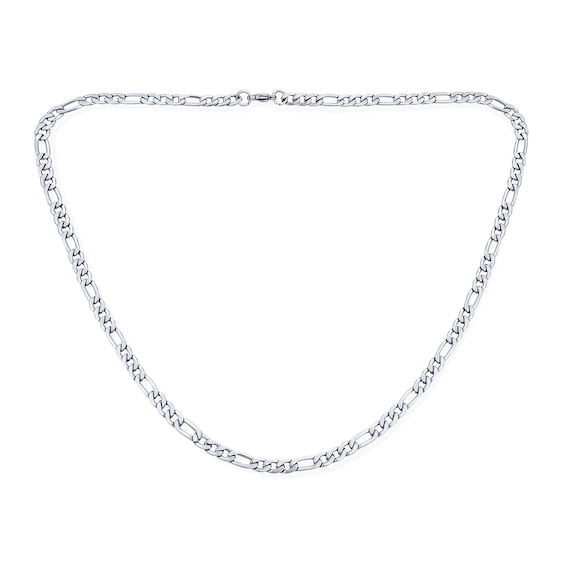 5.0mm Oxidized Figaro Chain Necklace and Bracelet Set in Solid Stainless Steel - 22"