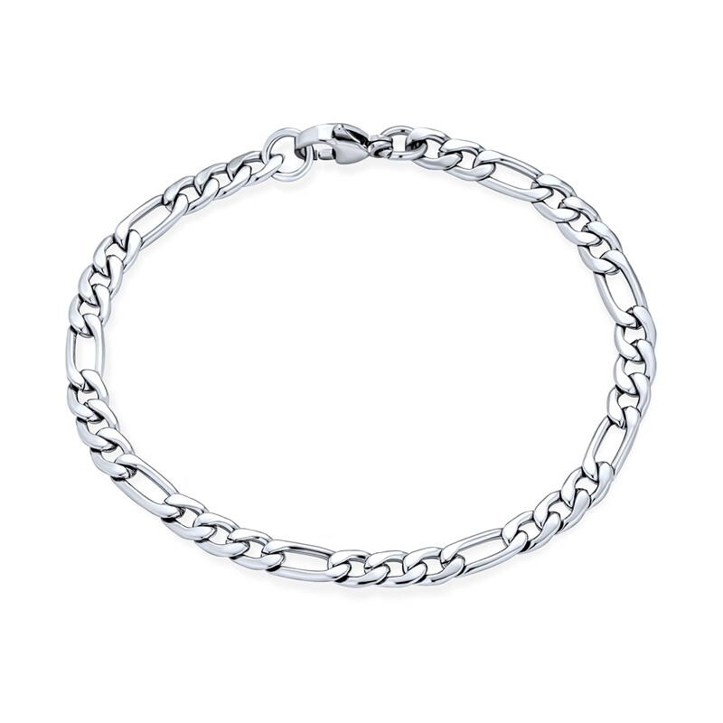 Men's 5.0mm Oxidized Solid Figaro Chain Necklace and Bracelet Set in ...