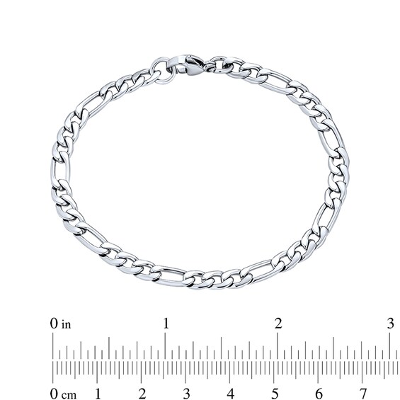 5.0mm Oxidized Figaro Chain Necklace and Bracelet Set in Solid Stainless Steel - 22"