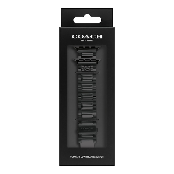 Men's Coach Apple Straps Black IP Interchangeable Replacement Band Smart Watch Attachment (Model: 14700150)