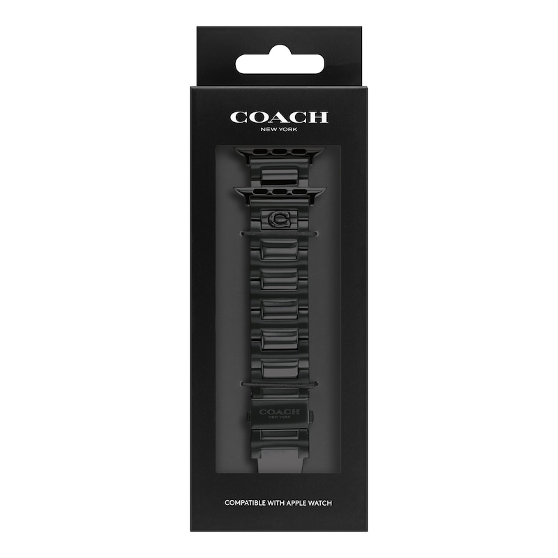 Main Image 1 of Men's Coach Apple Straps Black IP Interchangeable Replacement Band Smart Watch Attachment (Model: 14700150)
