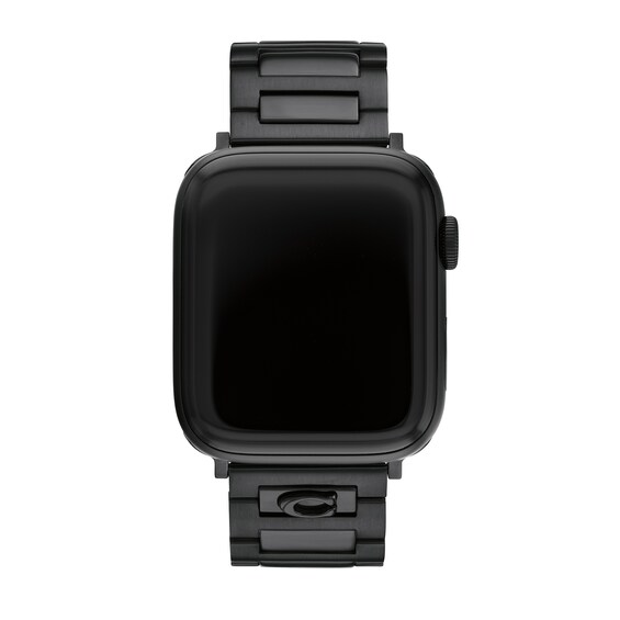 Men's Coach Apple Straps Black IP Interchangeable Replacement Band Smart Watch Attachment (Model: 14700150)