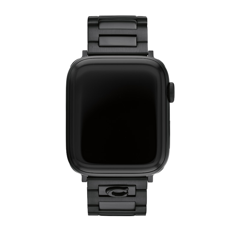 Main Image 2 of Men's Coach Apple Straps Black IP Interchangeable Replacement Band Smart Watch Attachment (Model: 14700150)