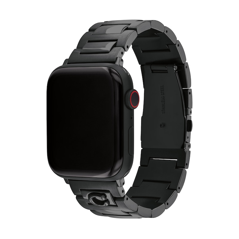 Main Image 3 of Men's Coach Apple Straps Black IP Interchangeable Replacement Band Smart Watch Attachment (Model: 14700150)