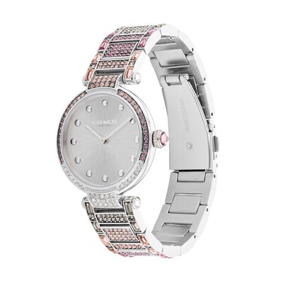 Ladies' Coach Cary Multi-Color Ombré Crystal Accent Watch with Silver-Tone  Dial (Model: 14503992) | Zales
