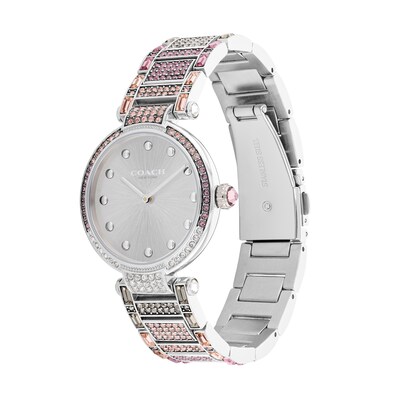 Ladies' Coach Cary Multi-Color Ombré Crystal Accent Watch with Silver-Tone Dial (Model: 14503992) | Zales Ladies' Coach Cary Multi-Color Ombré Crystal Accent Watch with Silver-Tone Dial (Model: 14503992) | Zales