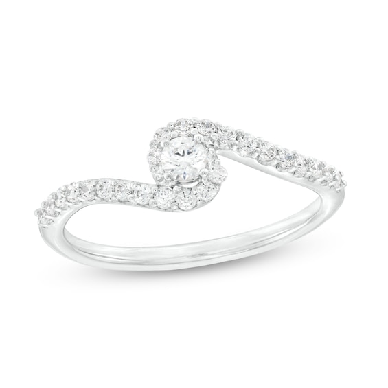 1/3 CT. T.w. Certified Lab-Grown Diamond Bypass Ring in 14K White Gold (F/Si2)