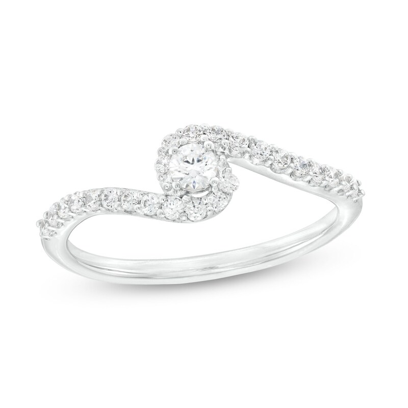 Main Image 1 of 1/3 CT. T.W. Certified Lab-Grown Diamond Bypass Ring in 14K White Gold (F/SI2)
