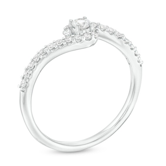 1/3 CT. T.w. Certified Lab-Grown Diamond Bypass Ring in 14K White Gold (F/Si2)