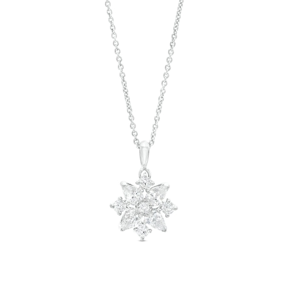 1 CT. T.w. Certified Lab-Grown Diamond Snowflake Pendant in 14K White Gold (F/Si2)
