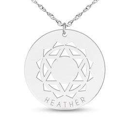Cut-Out Chakra Engravable Disc Necklace (1 Symbol and Line)
