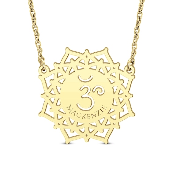 Engravable Chakra Symbol Necklace (1 Symbol and Line)