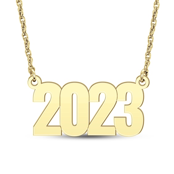 Block Year Necklace (1 Line)