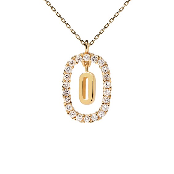 1/4 CT. T.W. Lab-Grown Diamond Open Frame "O" Initial Pendant in 14K Gold - 19.5"
