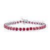 Thumbnail Image 1 of 4.0mm Lab-Created Ruby Tennis Bracelet in Sterling Silver - 7.25"
