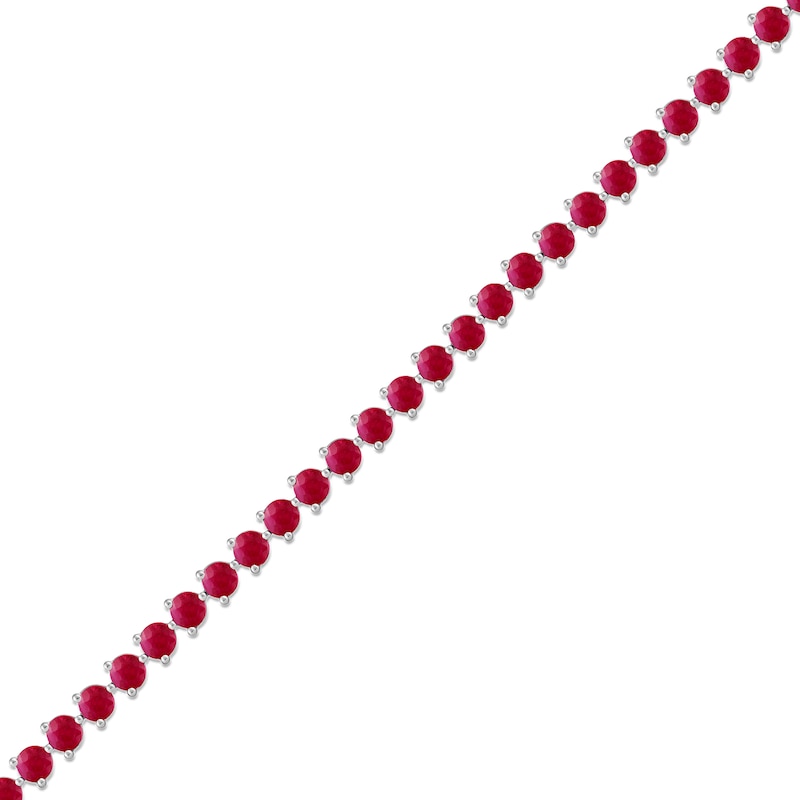 Main Image 2 of 4.0mm Lab-Created Ruby Tennis Bracelet in Sterling Silver - 7.25"