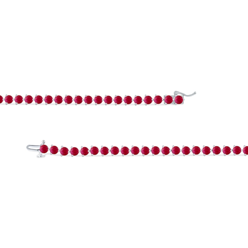 Main Image 3 of 4.0mm Lab-Created Ruby Tennis Bracelet in Sterling Silver - 7.25"