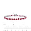 Thumbnail Image 4 of 4.0mm Lab-Created Ruby Tennis Bracelet in Sterling Silver - 7.25"