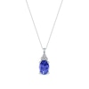 Thumbnail Image 1 of Oval Tanzanite and Diamond Accent Tri-Top Pendant in 10K White Gold
