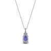 Thumbnail Image 3 of Oval Tanzanite and Diamond Accent Tri-Top Pendant in 10K White Gold