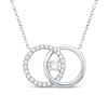 Thumbnail Image 0 of You Me Us 1/4 CT. T.W. Diamond Intertwined Double Circle Necklace in 10K White Gold