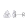 Thumbnail Image 1 of 4.0mm White Lab-Created Sapphire Tri-Cluster Stud Earrings in Sterling Silver