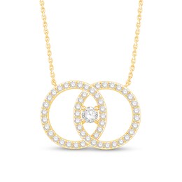 You Me Us 1 CT. T.W. Diamond Intertwined Double Circle Necklace in 10K Gold