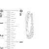 Thumbnail Image 3 of Marilyn Monroe™ Collection 3/8 CT. T.W. Journey Diamond Oval Hoop Earrings in 10K White Gold