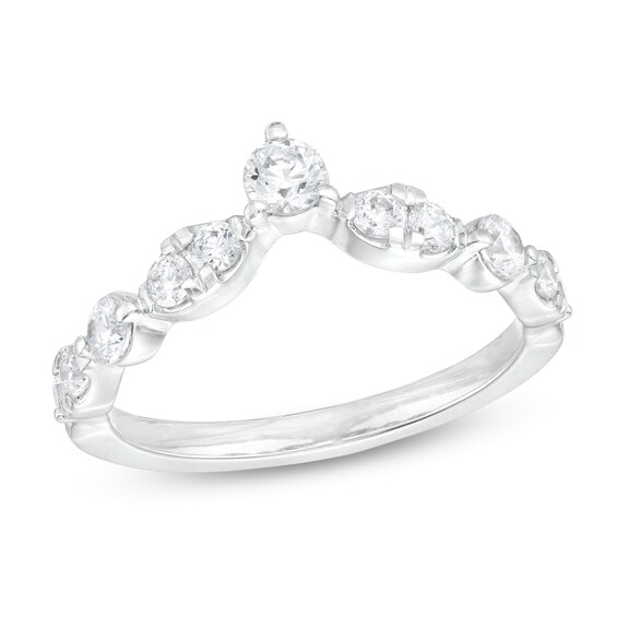 5/8 CT. T.w. Diamond Contour Alternating Anniversary Band in 14K White Gold