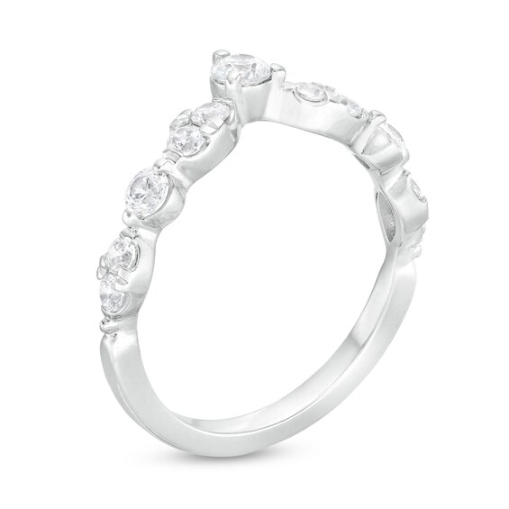 5/8 CT. T.w. Diamond Contour Alternating Anniversary Band in 14K White Gold