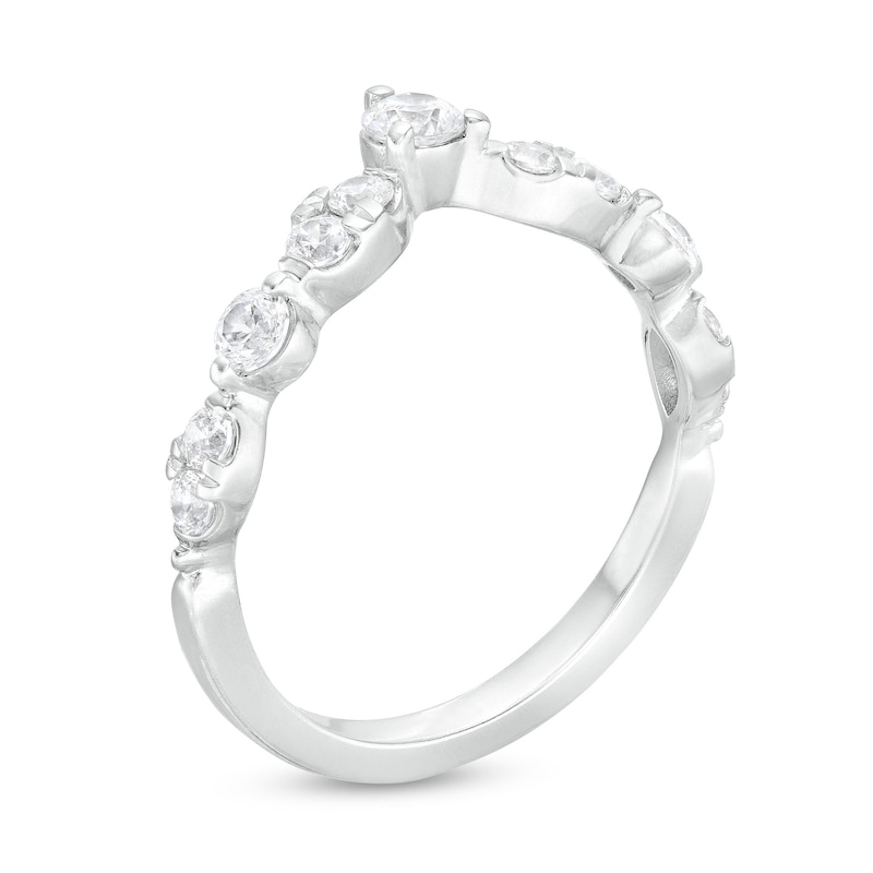 Main Image 3 of 5/8 CT. T.W. Diamond Contour Alternating Anniversary Band in 14K White Gold