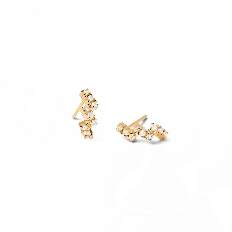 Main Image 1 of 1/5 CT. T.W. Lab-Grown Diamond Zig-Zag Stud Earrings in 14K Gold