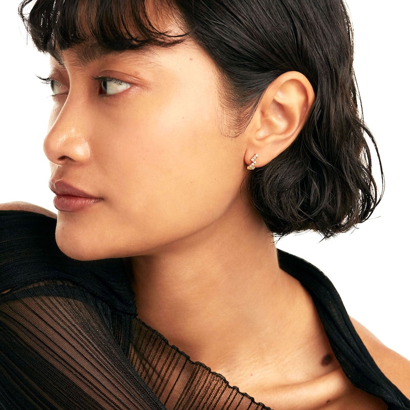 Main Image 3 of 1/5 CT. T.W. Lab-Grown Diamond Zig-Zag Stud Earrings in 14K Gold