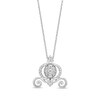 Thumbnail Image 1 of Enchanted Disney Cinderella 1/4 CT. T.W. Oval Multi-Diamond Vintage-Style Carriage Pendant in Sterling Silver - 19"