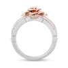 Thumbnail Image 3 of Enchanted Disney Belle 1/5 CT. T.W. Diamond Split Shank Rose Ring in Sterling Silver and 10K Rose Gold