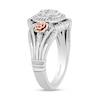 Thumbnail Image 2 of Enchanted Disney Belle 1/3 CT. T.W. Oval Multi-Diamond and Rose Vintage-Style Ring in Sterling Silver and 10K Rose Gold