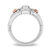 Thumbnail Image 3 of Enchanted Disney Belle 1/3 CT. T.W. Oval Multi-Diamond and Rose Vintage-Style Ring in Sterling Silver and 10K Rose Gold