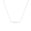 Thumbnail Image 1 of White Lab-Created Sapphire Scatter Necklace in Sterling Silver - 21.5&quot;