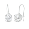 Thumbnail Image 1 of 7.0mm White Lab-Created Sapphire Double Hidden Frame Drop Earrings in Sterling Silver