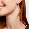 Thumbnail Image 2 of 7.0mm White Lab-Created Sapphire Double Hidden Frame Drop Earrings in Sterling Silver