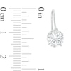 Thumbnail Image 3 of 7.0mm White Lab-Created Sapphire Double Hidden Frame Drop Earrings in Sterling Silver