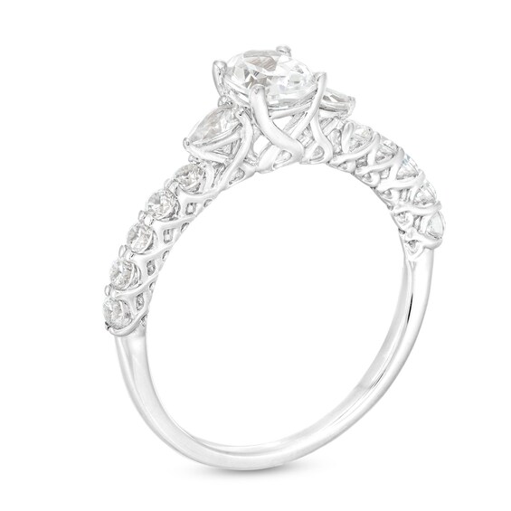 1 CT. T.w. Oval Diamond Engagement Ring in 14K White Gold