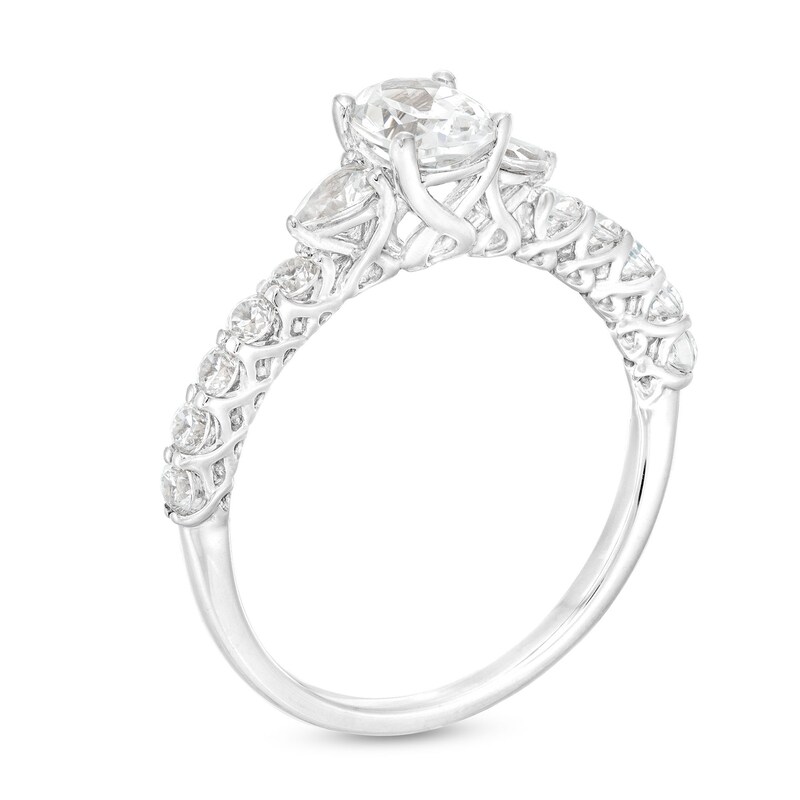 Main Image 3 of 1 CT. T.W. Oval Diamond Engagement Ring in 14K White Gold