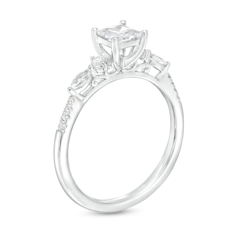 Main Image 3 of 3/4 CT. T.W. Princess-Cut Diamond Engagement Ring in 14K White Gold