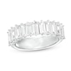 Thumbnail Image 1 of Baguette White Lab-Created Sapphire Band in Sterling Silver