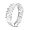Thumbnail Image 2 of Baguette White Lab-Created Sapphire Band in Sterling Silver