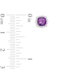 Thumbnail Image 3 of 5.0mm Cushion-Cut Amethyst and White Lab-Created Sapphire Frame Stud Earrings in Sterling Silver
