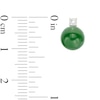 Thumbnail Image 3 of 7.5-8.0mm Jade and Diamond Accent Stud Earrings in Sterling Silver with 18K Gold Plate